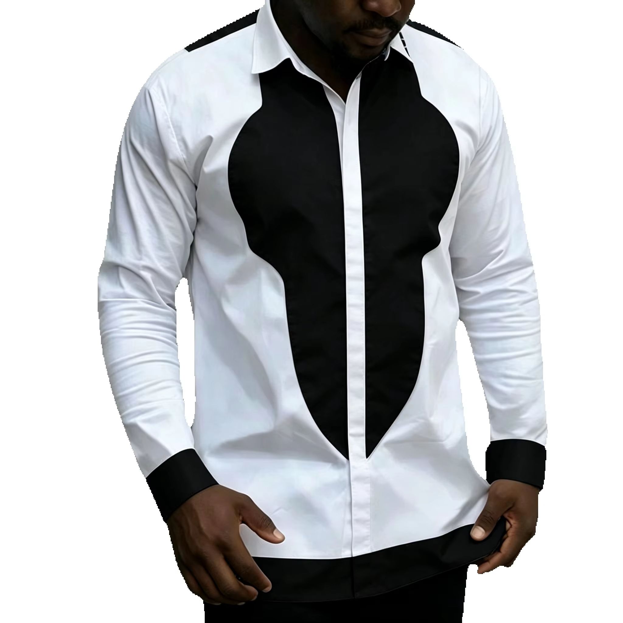Dashiki Shirt Men - Moda nigeriana camisas masculinas brancas design