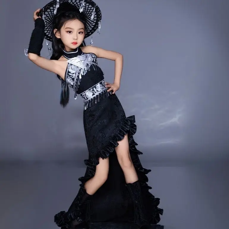 Ethnic Fashion Runway - Terno infantil saia de trilha, roupas