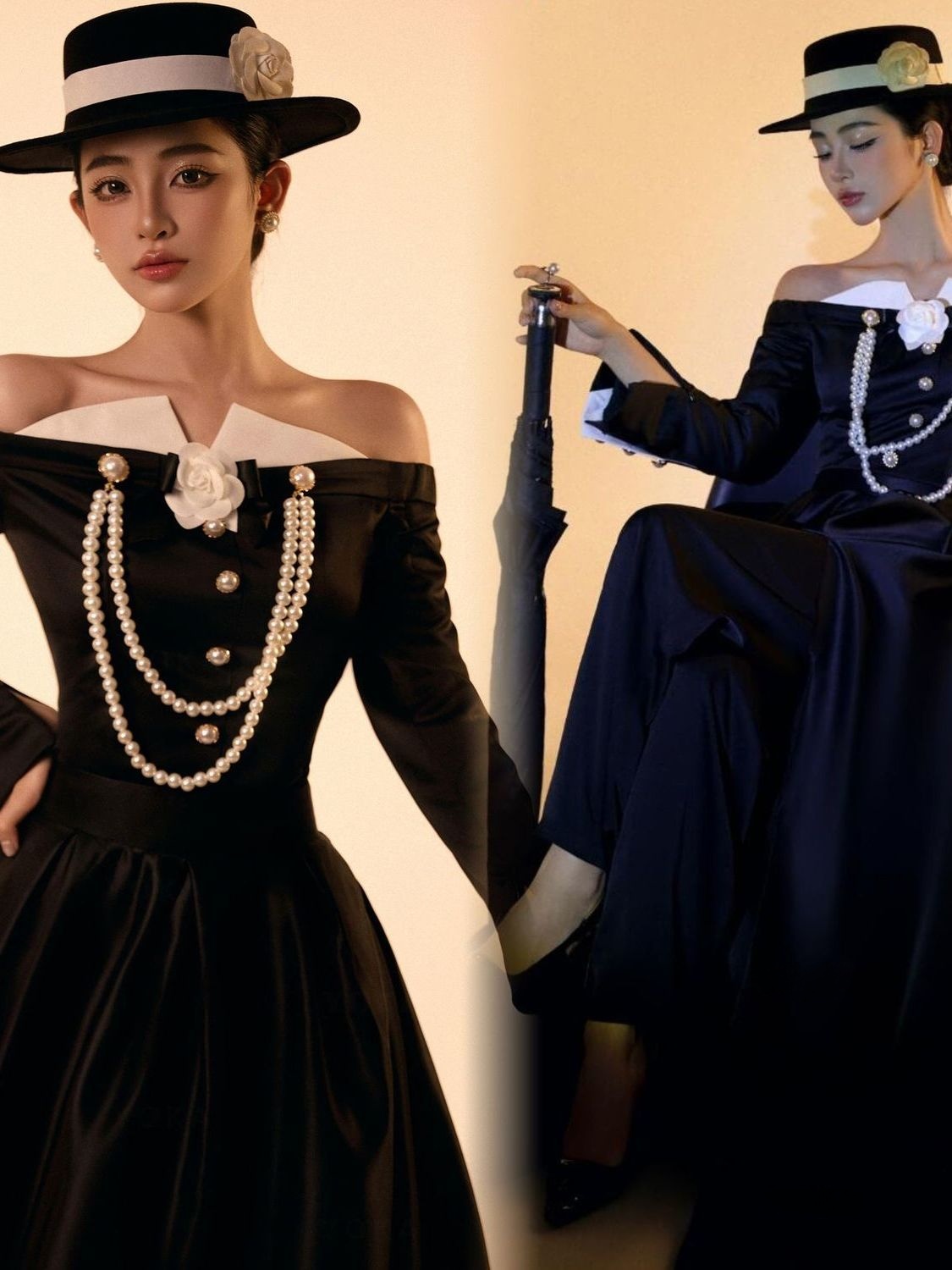Ethnic Fashion Studio - Vestido Vintage Hepburn Preto para Fotografia