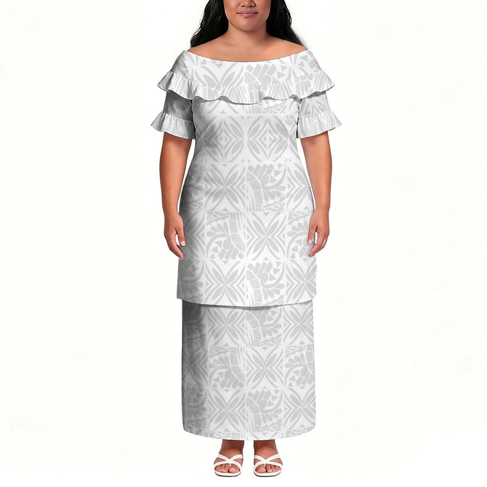Ethnic Style Dresses - Vestido feminino de manga curta com