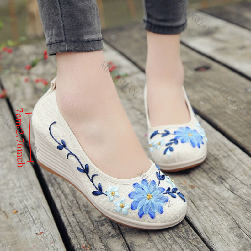 The Ethnic Fashion - Sapatos Femininos Confortáveis com Plataforma e