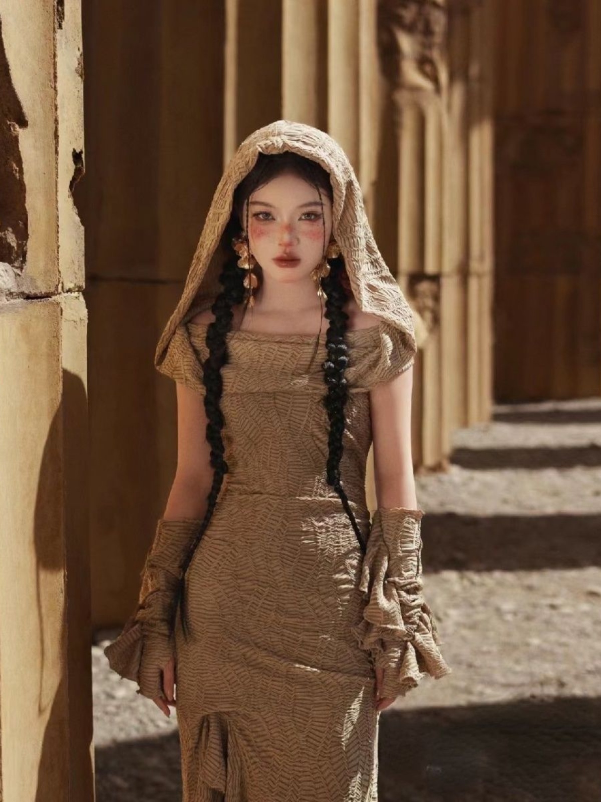 Ethnic Fashion Studio - Vestido de Estilo Princesa do Deserto