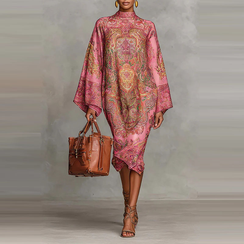 Ethnic Fashion Runway - Vestido de férias casual solto com