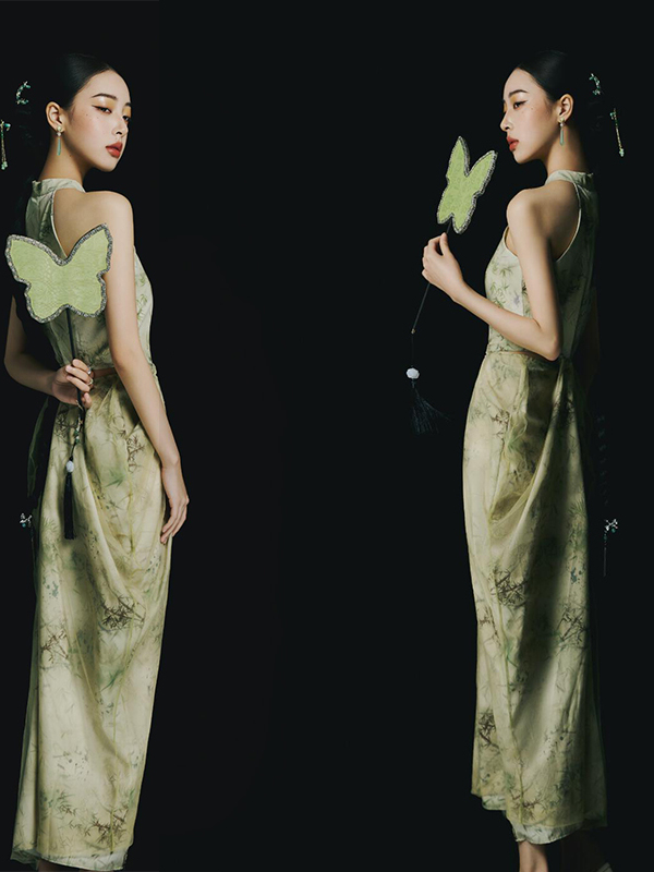 Novo Vestido Verde Estilo Chin - Ethnic Fashion Studio avaliação e preço
