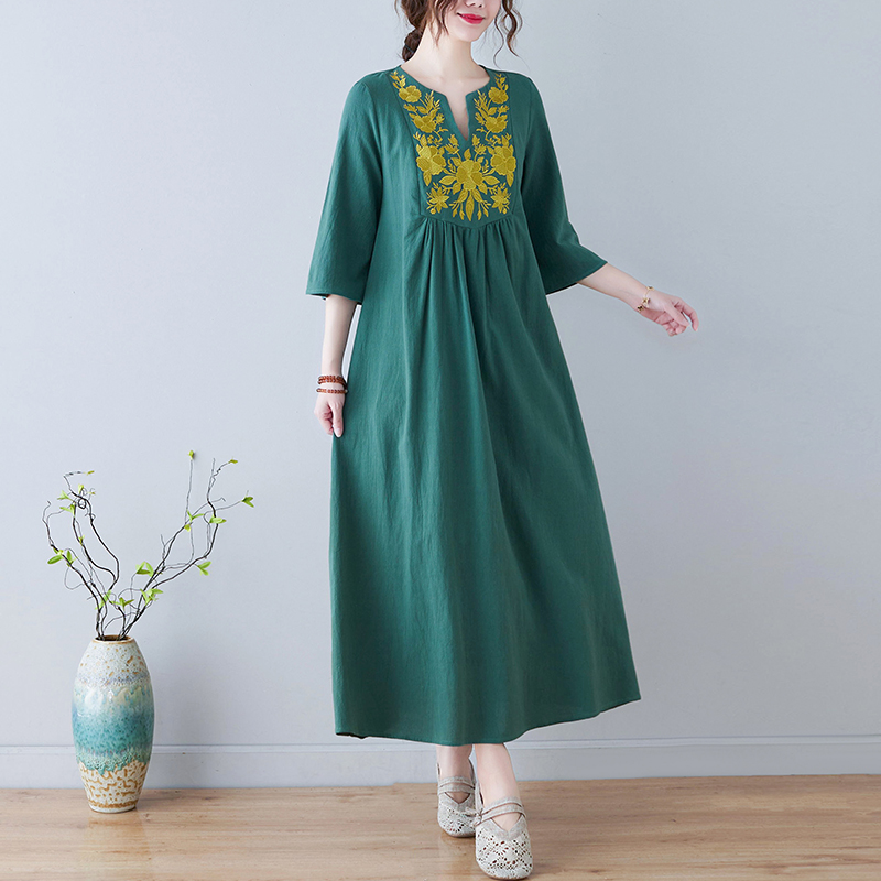 Novo Vestido Midi de Algodão e - Ethnic Style Dresses avaliação e preço