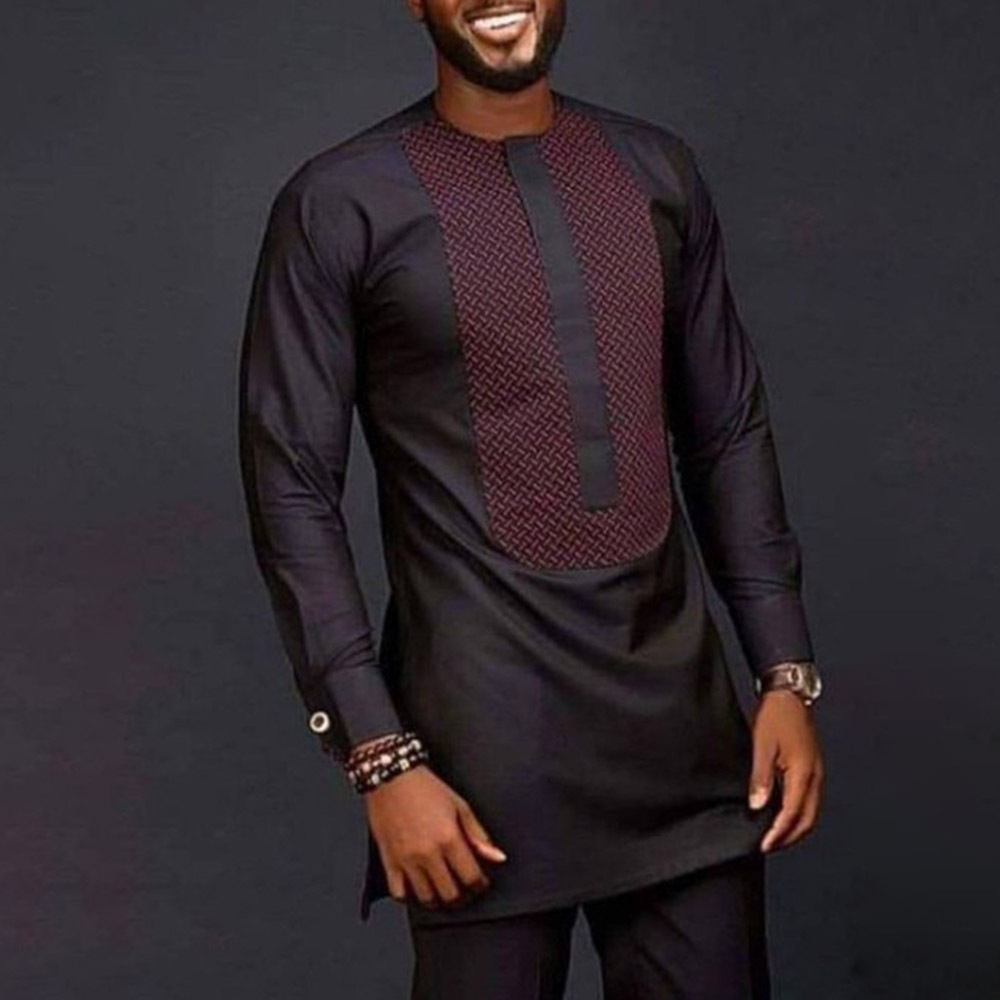 Camisa africana de gola redond - Dashiki Shirt Men avaliação e preço
