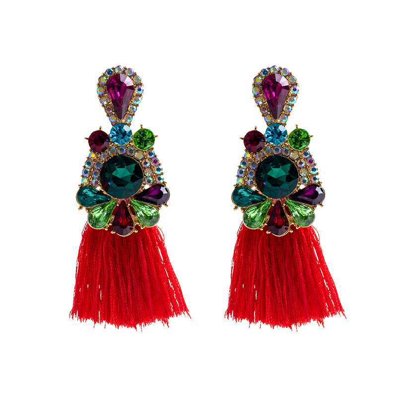 Brincos de cristal com franjas - Ethnic Fashion Brands avaliação e preço
