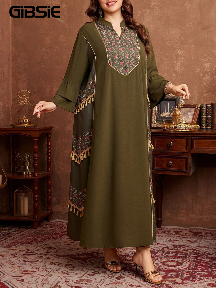 Vestido Abaya Plus Size com Es - Ethnic Style Dresses avaliação e preço